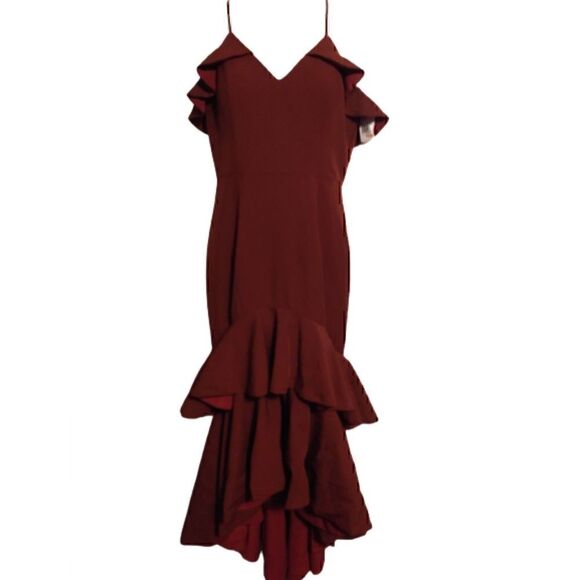 Jarlo Mina High Low Ruffle Maxi Prom Dress 6 - Picture 15 of 16